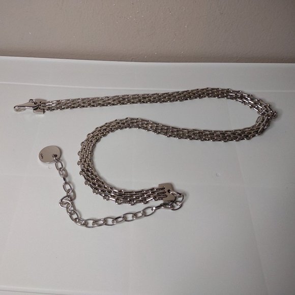 40 Inch Heavy Metal Silver Tone Chain Link Belt - Picture 1 of 15